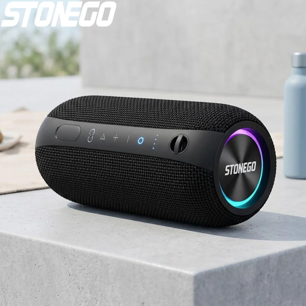 

Беспроводная Bluetooth-колонка в стиле панк с двойным динамиком, стереозвуком TWS, глубокими басами и высокой точностью звучания, портативная