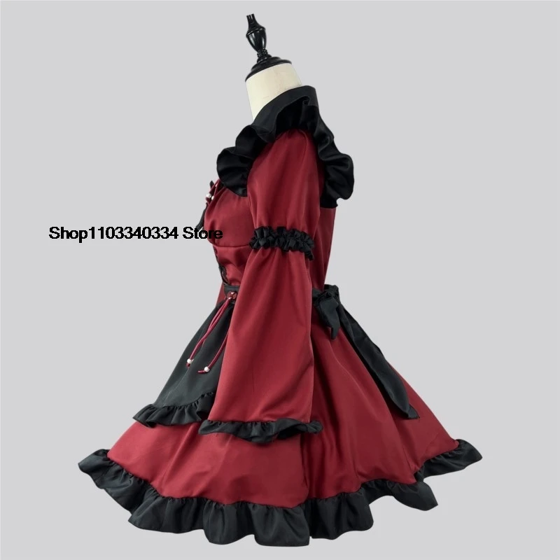 Costumes de femme de chambre gothique pour Halloween, Sweet Lolita, robe de princesse de fête, tablier, vêtements de sauna, vêtements de présidence, grande taille, cosplay