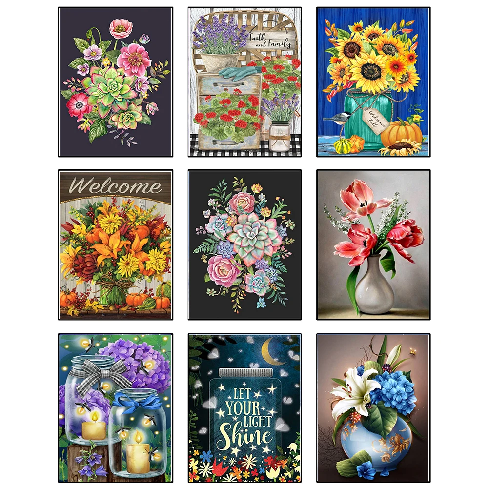 

Flower Firefly 5D DIY Diamond Painting Firefly Glass Bottle Full Round Drill Diamond Mosaic Home Decor Craft Cross Stitch Kits