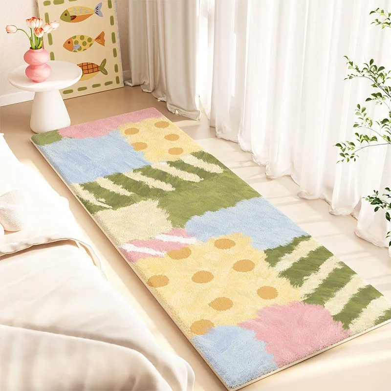 Bedroom Carpet Soft Comfortable Bedside Rug Living Room Carpet Imitation Cashmere Fluffy Plush Floor Mat Home Decor Minimalist