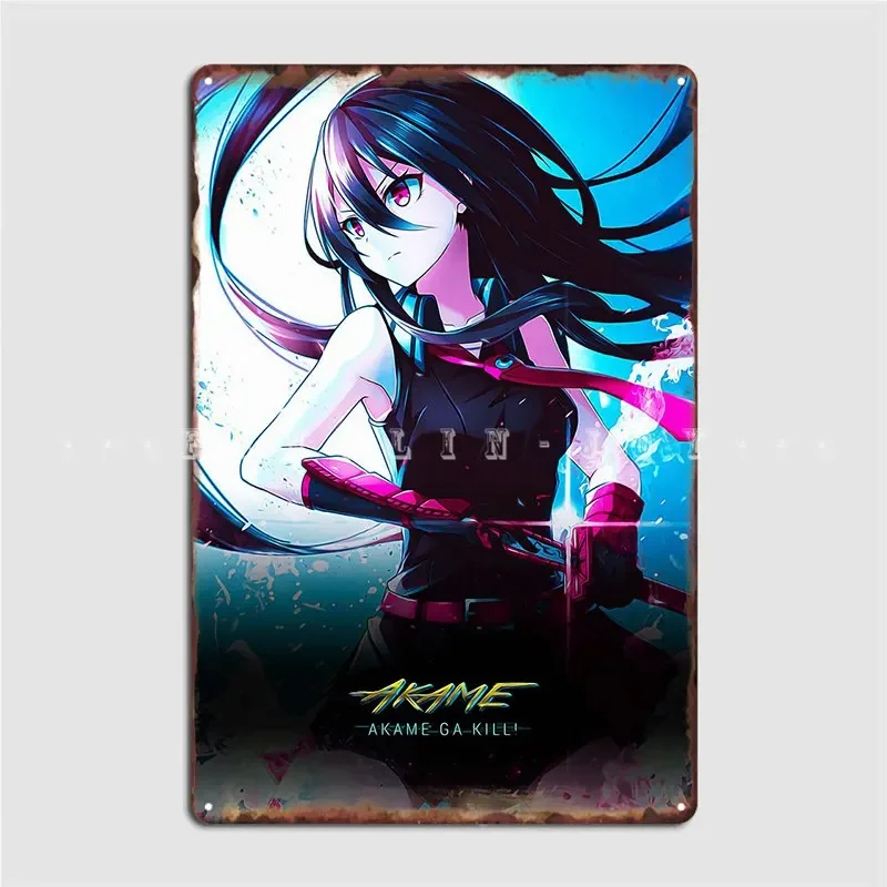 Akame ملصق لوحة معدنية للسينما غرفة المعيشة المرآب نادي اللوحات خلق ملصق تسجيل القصدير