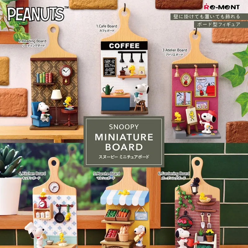 Re Ment Peanuts Snoopy Blind Box Miniature Scene Wall Hanging Cutting Board Pendant Daily Life Food Play Collectible Figure