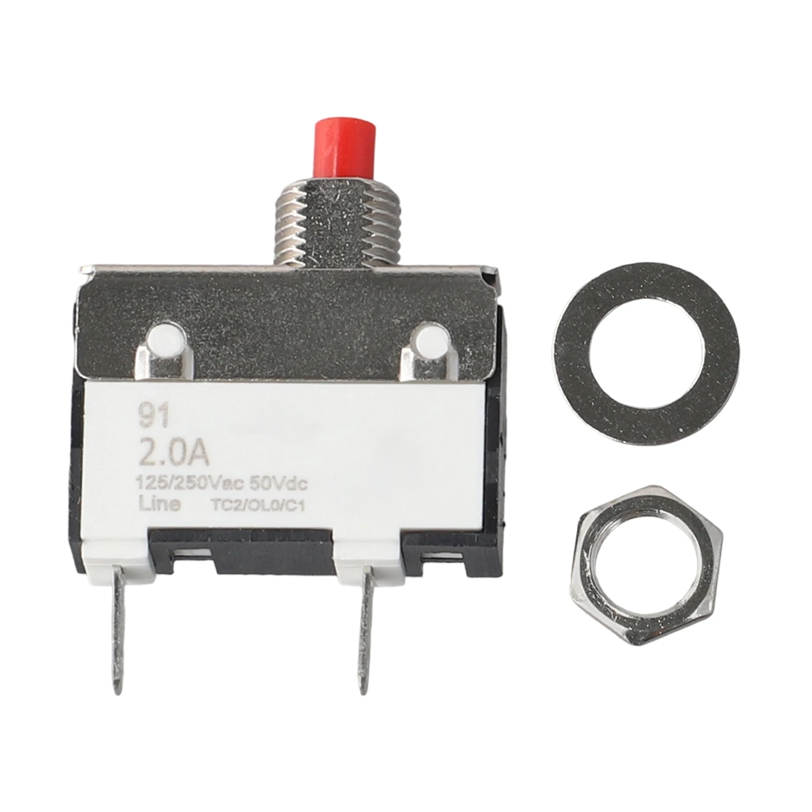 1pc DC Circuit Breaker For OverCurrent Overload Protector 2A Manual Reset Thermal Switch Power Tools Accessories