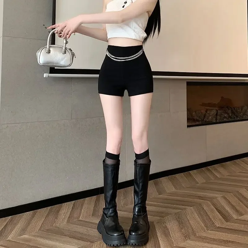 코케트 하이웨이스트 섹시 여성 숏팬츠 블랙 젊은 감각 일반 도매 편안한 2000년대 의류 Y2k XL 빈티지 반바지 여성용