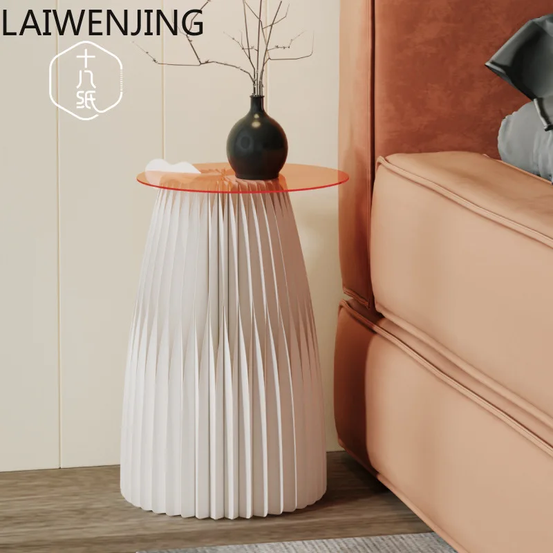 زاوية MJY عدد قليل من طاولة السرير لغرفة المعيشة وغرفة النوم، طاولة قهوة فاخرة قابلة للطي وخفيفة متنقلة وبسيطة #3