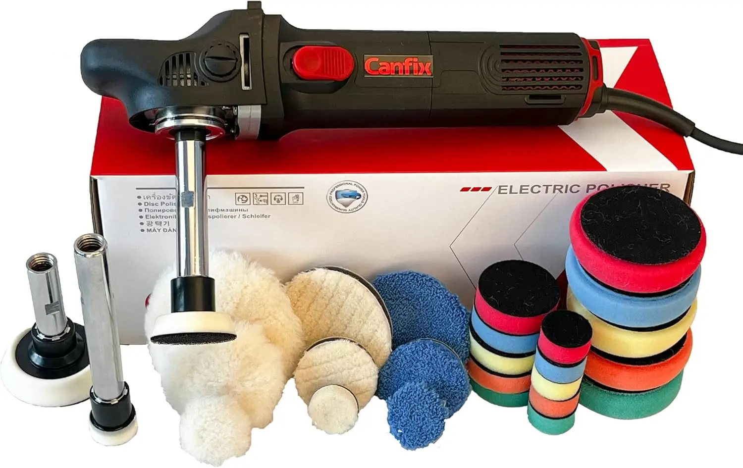 

Compact Rotary Car Polisher with Variable Speed and Multiple Pads for Easy Detailing