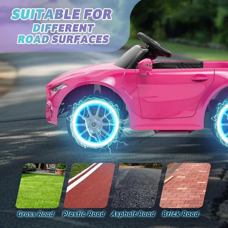 ライセンス取得済みのCLS 350 12V電動乗用玩具、幼児向け、親御さん用コントロール付き、スプリングサスペンション搭載、女の子向けパワーホイール