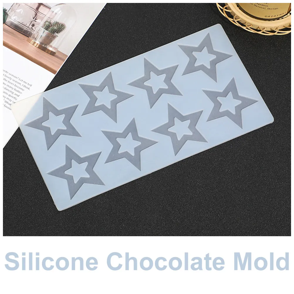 Silicone Star Mold Baking Tool Dishwasher Safe Non Stick Easy Clean High Temp Resistant Chocolate Candy Dessert Mold