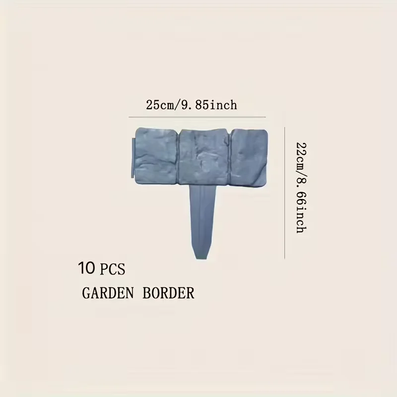 

Пейзажная окантовка без циферблата для сада: бордюр для цветочной кровати без копания - пластиковая текстурированная садовая граница, похожая в камню, для газона-20 шт.