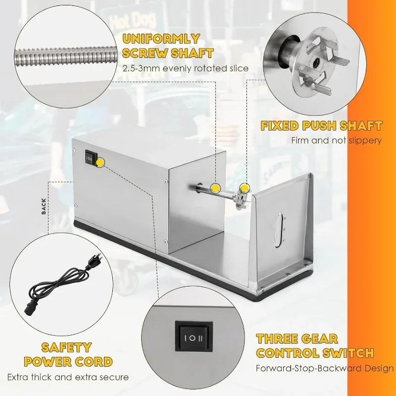 CGOLDENWALL-Trancheuse à pommes de terre électrique en spirale, avec modules de bambou gratuits, en acier inoxydable