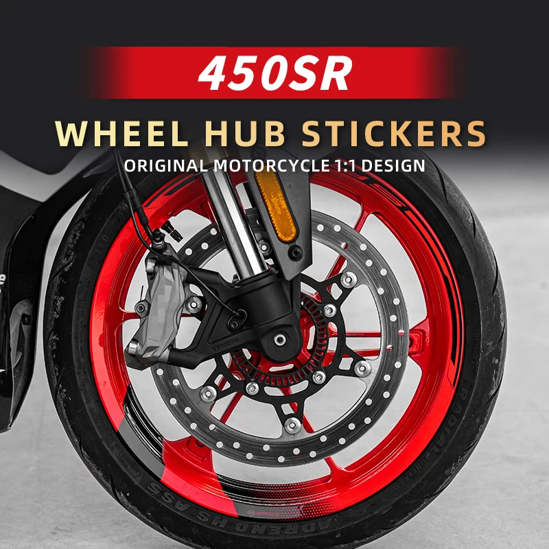 Używane do CFMOTO 450SR 3M Arrow Wheel Hub Naklejki Zestawy Nowy produkt Akcesoria rowerowe Dekoracja obręczy i naklejki ochronne