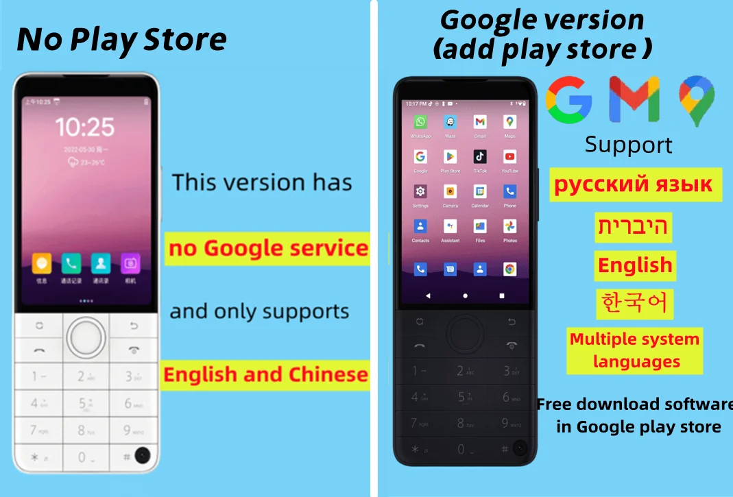 Qin Smart Phone F22 Pro Google Available Android 12 4G Smart Touch Screen Keyboard keys Mobile Phone 4 64GB
