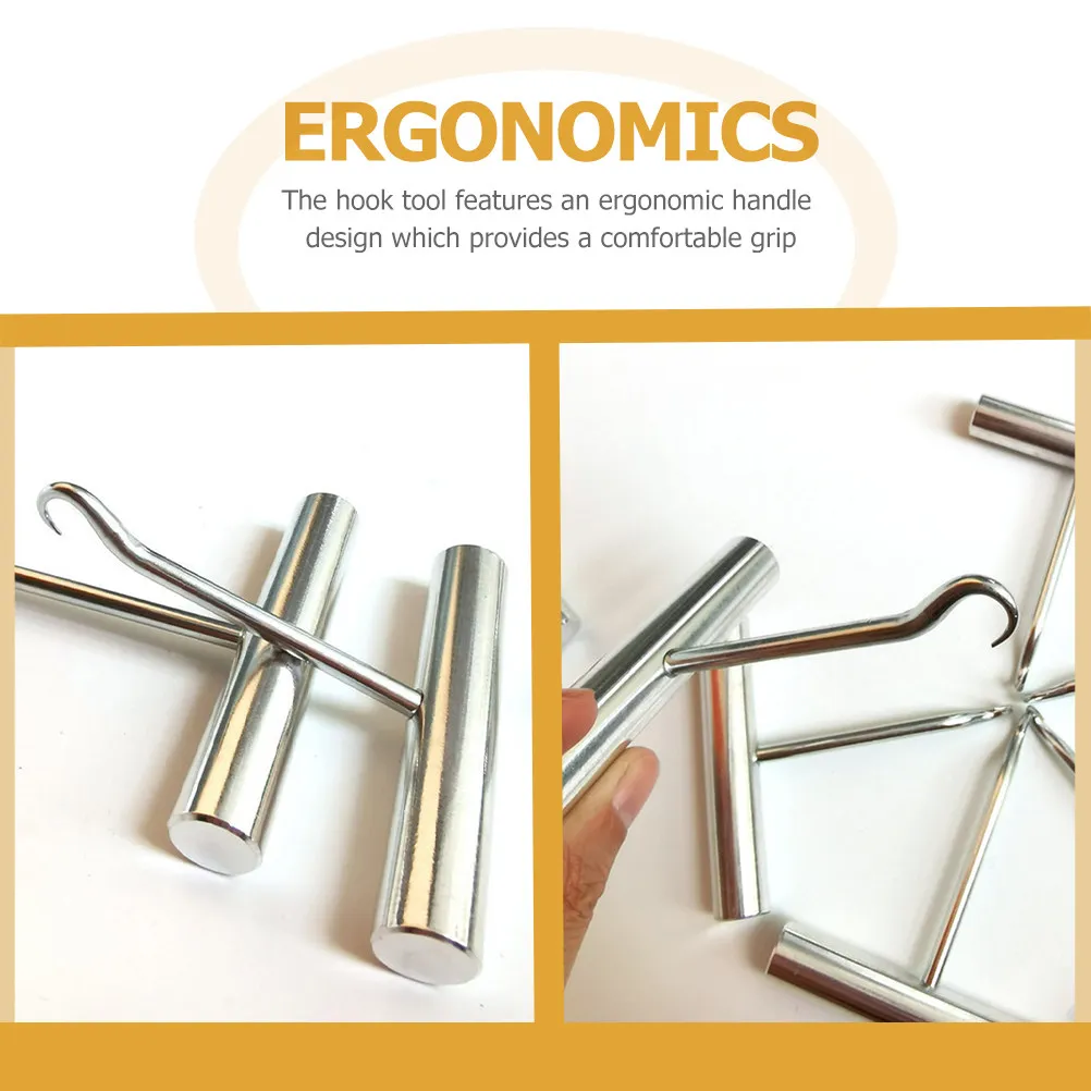 Ergonomic Bent Tip Racket Stringing Puller Stainless Steel Tennis String Hook for Accurate String Straightening and Racket