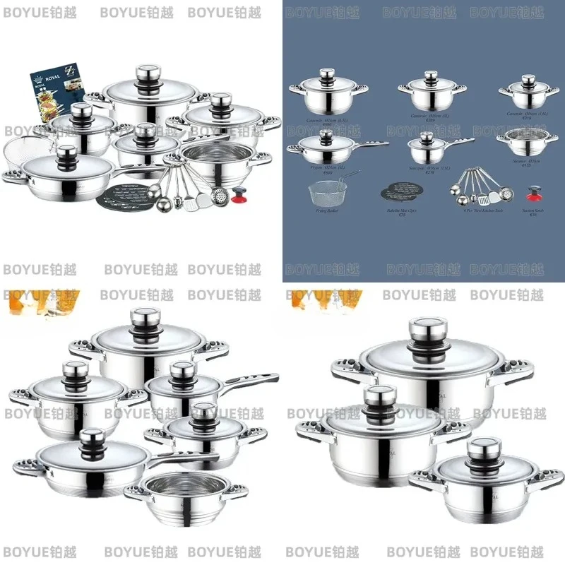 23 Piece Stainless Steel Cookware Set Nonstick Pots and Pans Kitchen Cooking Utensils Gift Box