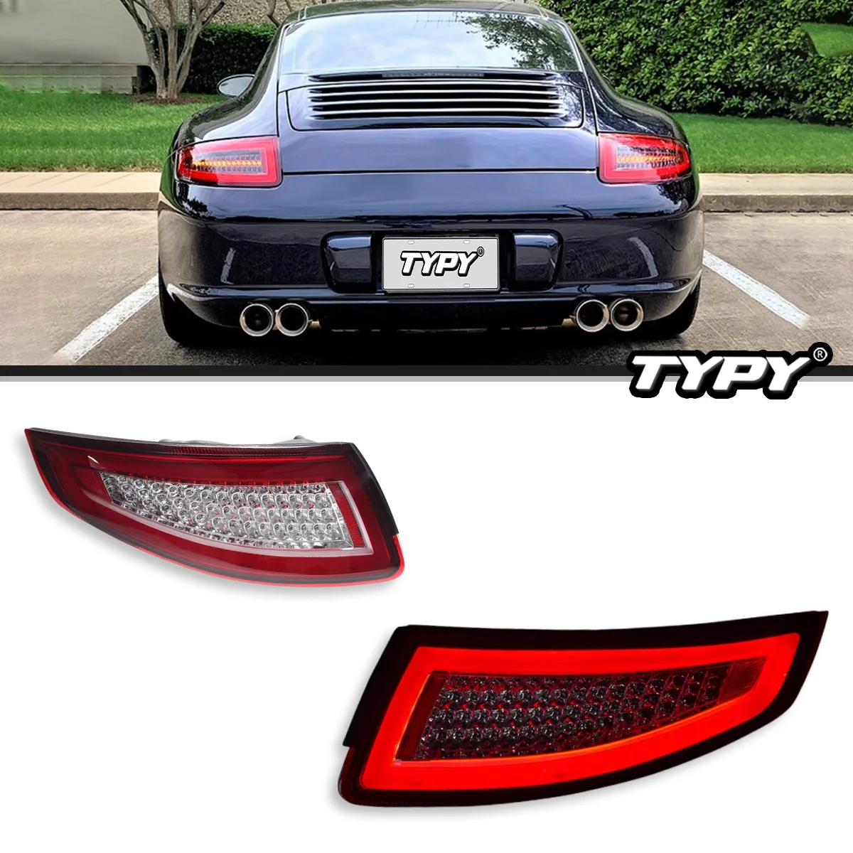 

Автомобильные фары TYPY для Porsche 911 997 2005-2008, обновленный задний фонарь, модифицированный для нового DRL, динамический указатель поворота, светодиодный задний фонарь, авто