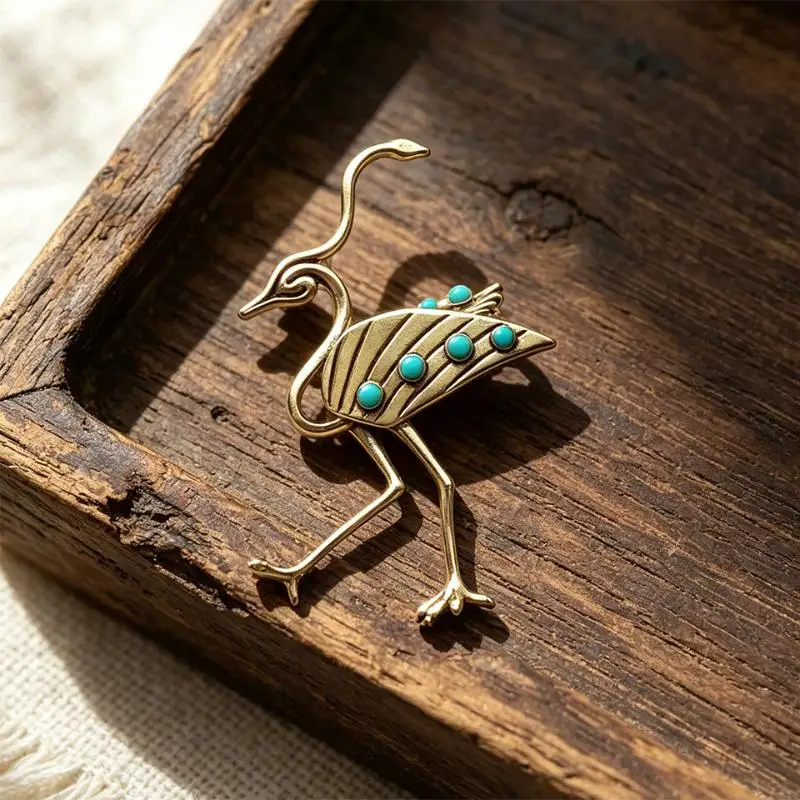 Retro Mythical Animal Sheep Brooch Made of Antique Gold Animal Brooch, Vintage Coat Suit Zodiac Sheep Accessories