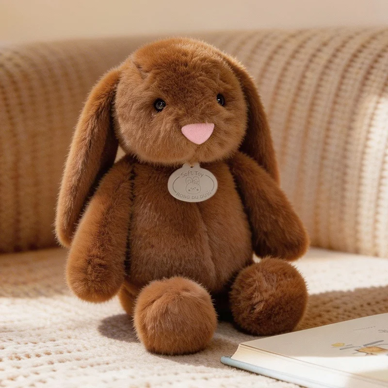 

Soft Fluffy Rabbit Plush Toy Cute Long Ear Bunny Stuffed toy Ideal for Cuddling, Holiday Presents and Home Ornaments.