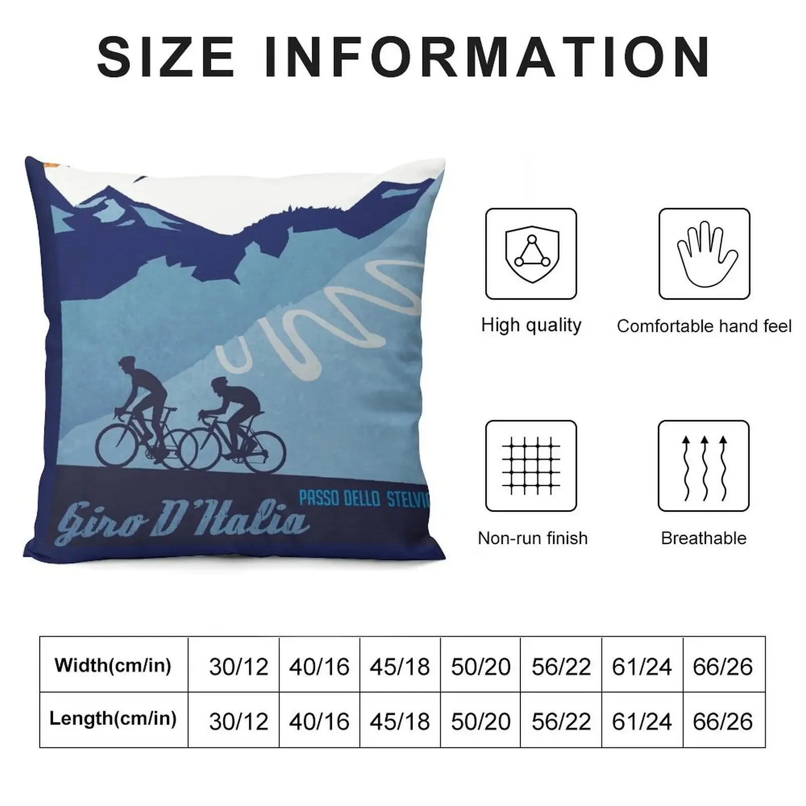 Giro D' Italia Retro Passo Dello Stelvio Cycling Poster Throw Pillow Pillowcase Pillowcases For Pillows pillow