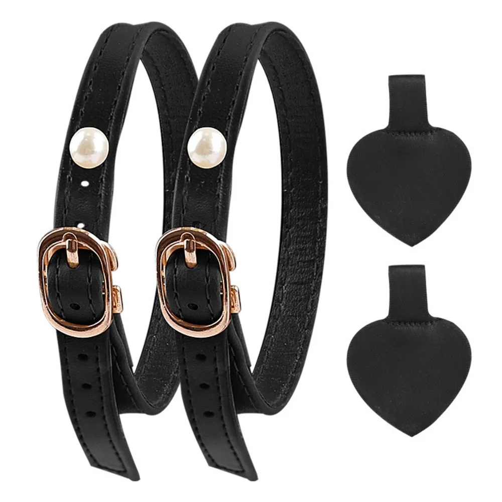 1쌍 패션 진주 하이힐 신발 밴드 버클로 조절 가능 여성 신발끈 헐거짐 방지 힐 스트랩 벨트
