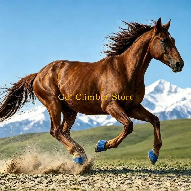 Q84C Horse Leg Guard for Daily Training Use, Flexible Rubber Shell with Secure Wrap Closure and Pair Pack Coverage for Horses