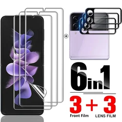 6IN1 3D Curved Camera Protector Glass for Samsung Z Flip 3 5G Front Hydrogel Film for Galaxy Z Flip3 Screen Protector Film Cover