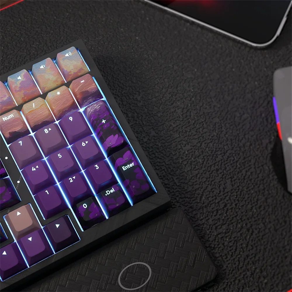 Roxo vale keycap original gravura transmissão de luz personalização de sublimação térmica eixo magnético pbt keycap customizat