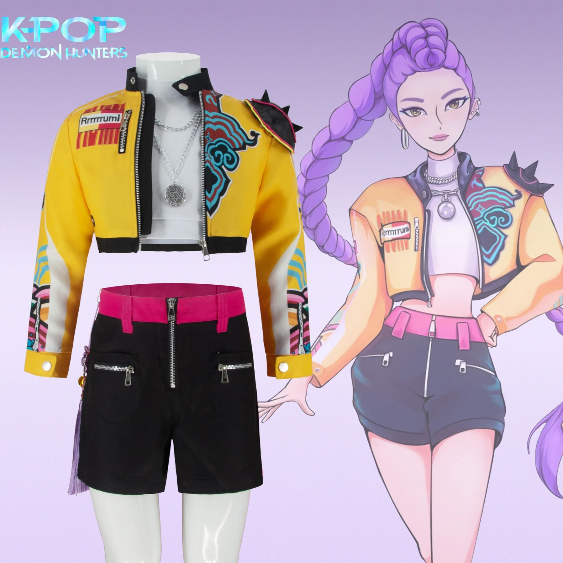 

K POP Huntress Group Cosplay Costume Lumi Embroidery Zoe Mila Halloween Stage Performance Outfit Apparel Clothing Suit Festival