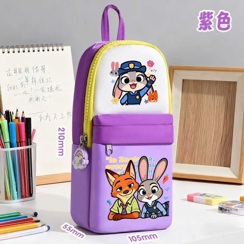 Disney Cute Cartoon Judy Nick Nieuwe unisex meerlaagse etui voor jongens en meisjes, stijlvolle en grote capaciteit briefpapierdoos