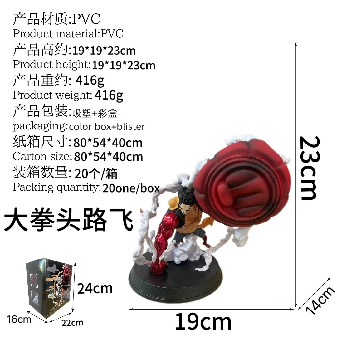 One Piece Monkey D Luffy Gear 4 Action Figure Giant Ape King Gun Big Fist Phantom Luffy 3 Characters Statue For Anime Collector - view 6