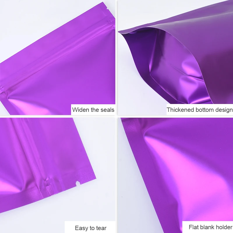 Customized LOGO Printed 50pcs/lot Sealable Mylar Bag Stand Up Zipper Resealable Packaging Aluminum Foil Pouch view 5