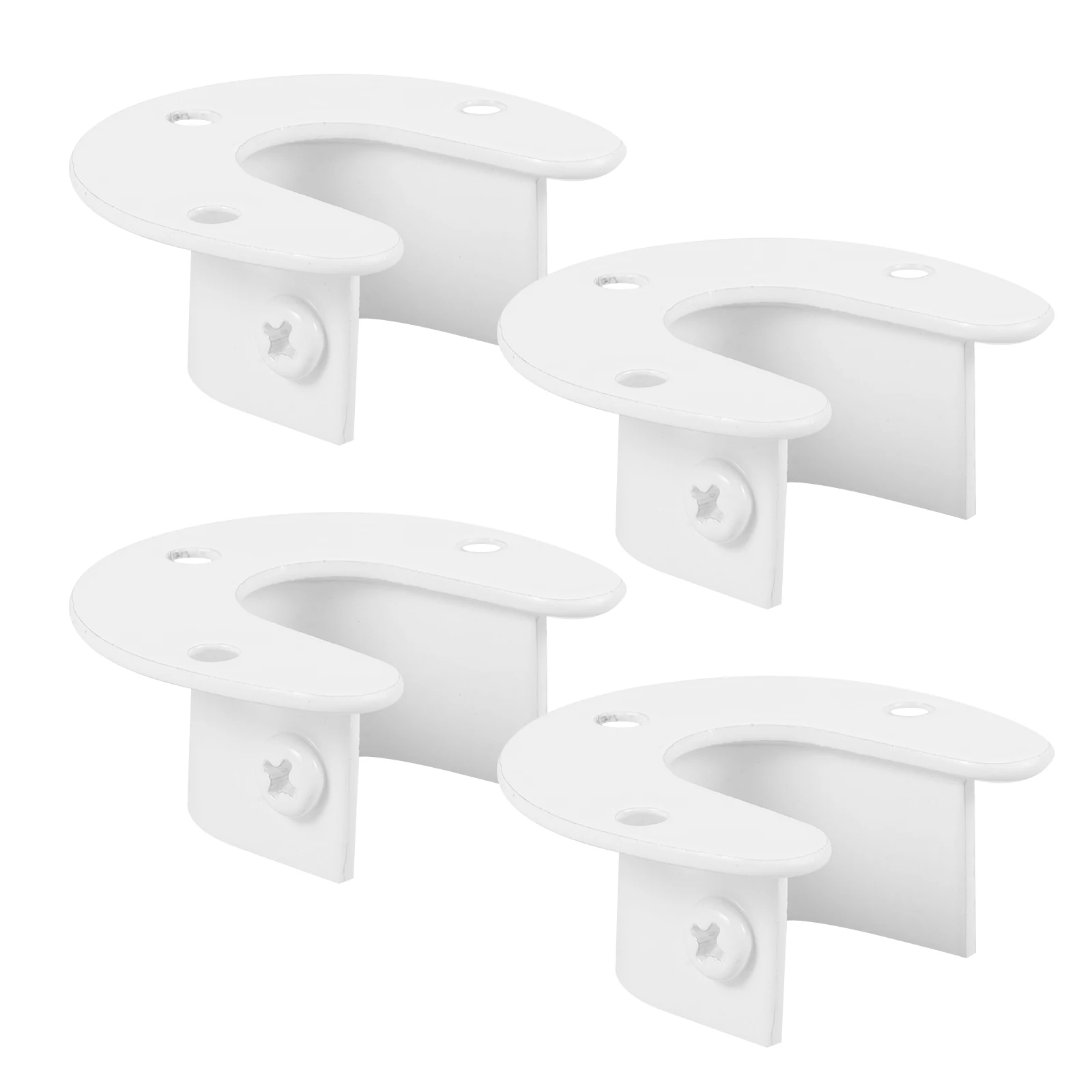

4pcs Stainless Steel Curtain Rod Brackets White 32mm Closet Pole Holder Shower Window Wardrobe Repair Easy Installation