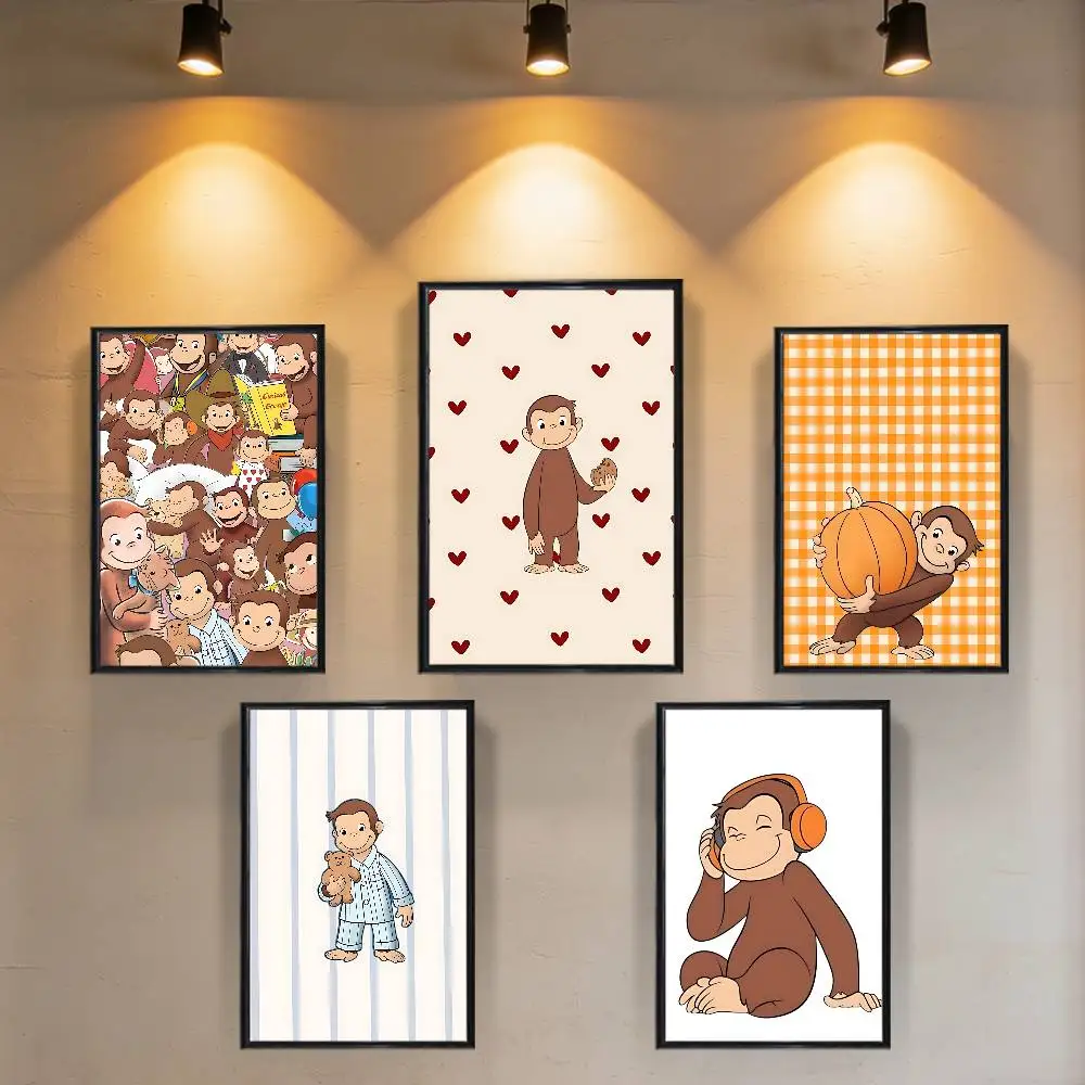 

zoo Curious cute George High Quality Dorm Living Room Aesthetic Wall Decoration Painting Poster Stickers Gift