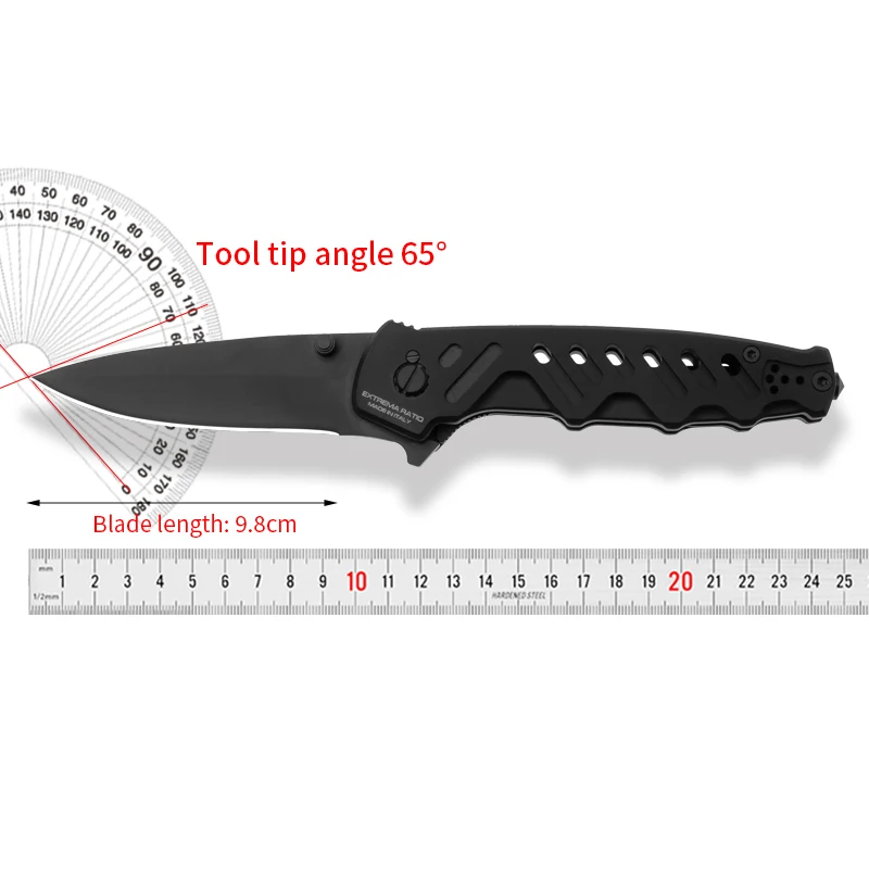 

CAIMANO NERO-N690 Steel Tactical Type Folding Knife Handy Mini knife Emergency rescue tool Mountaineering hunting survival knife