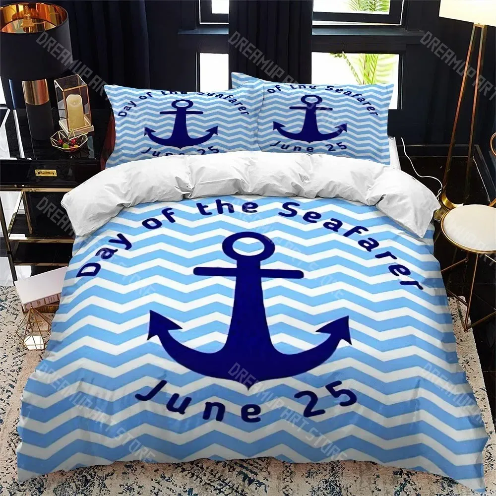 3D Printed Nautical Series Shower Bedding Set for Boys Girls Duvet Cover Pillowcase Twin Queen King Full Single Double Sizes