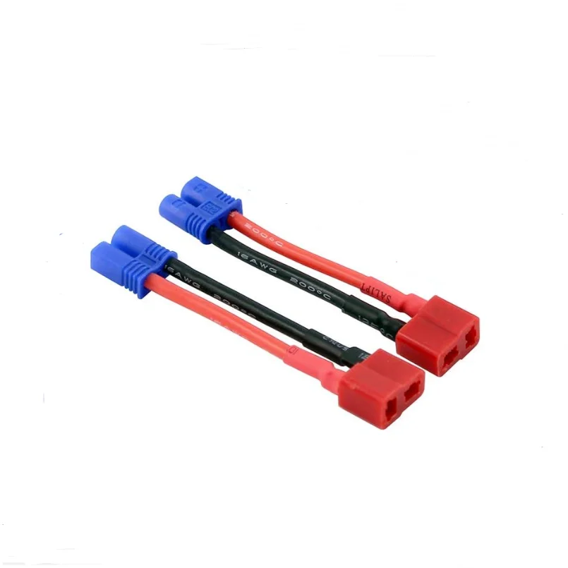 2Pcs 14awg/18awg 4cm Deans T Plug Male Female to Tamiya EC2 Mini Tamiya Male Female Connector Adaptor Plug for Rc Battery ESC