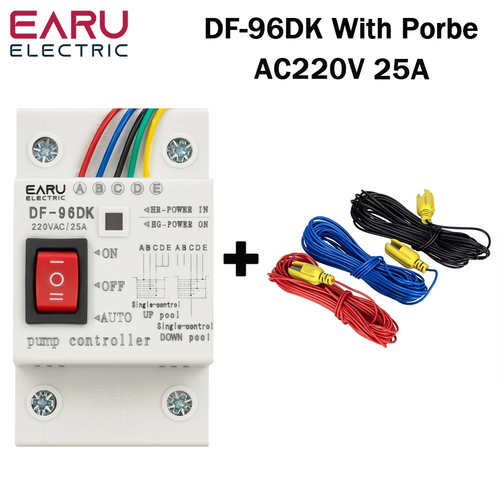 DF-96D DF-96DK Wasserstandsregler-Schalter 25A 220V Wassertank Flüssigkeitsstandsensor Wasserpumpensteuerung 2M Kabel