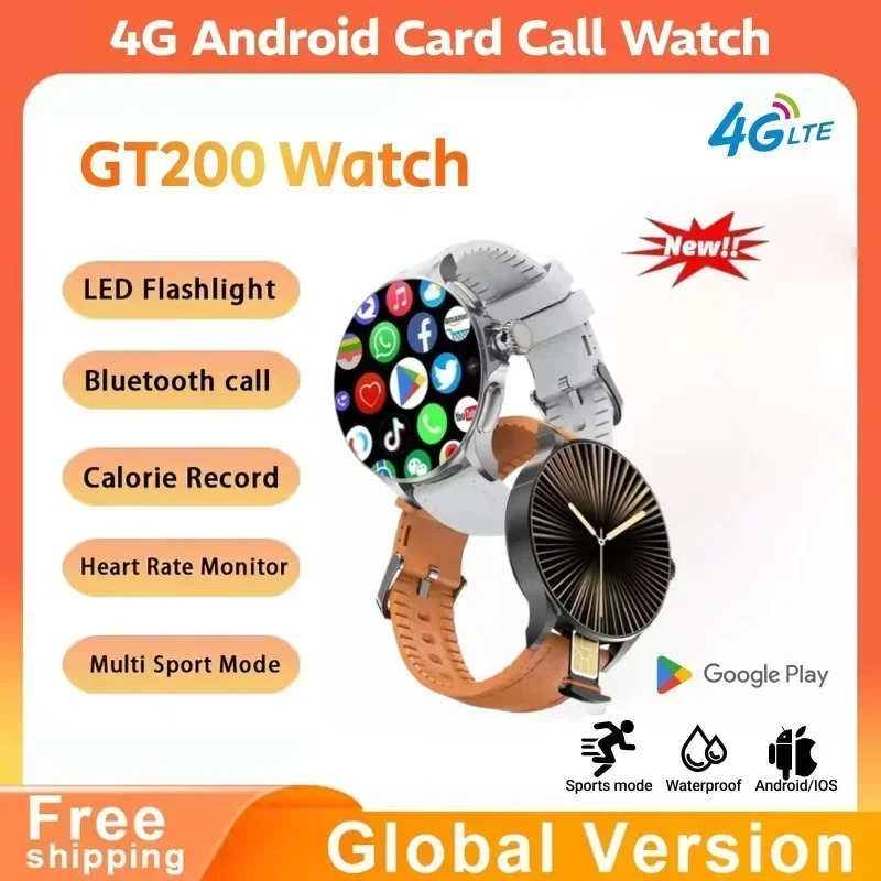 

GT200Сумные часы 1,95 дюйма Amoled750*750 HD с разрешением, телескопическая поворотная камера, сенсорный энкодер, Android 10,0, умные часы