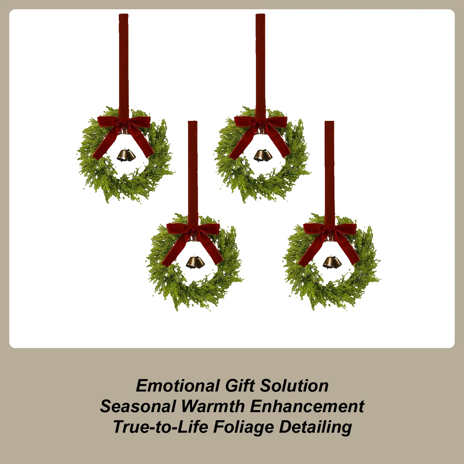 

Рождественский венок, 4 шт., праздничные праздничные украшения, рождественские венки для кухонных шкафов, для входной двери, окна, камина