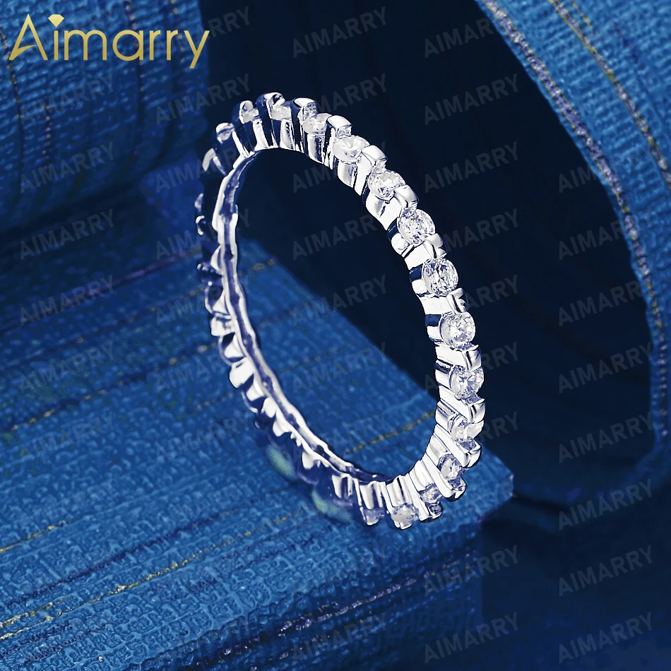 925 Sterling Silver 7-10# Round AAA Zircon Arranged in A Ring for Ladies' Banquets High-quality and Fashion Jewelry