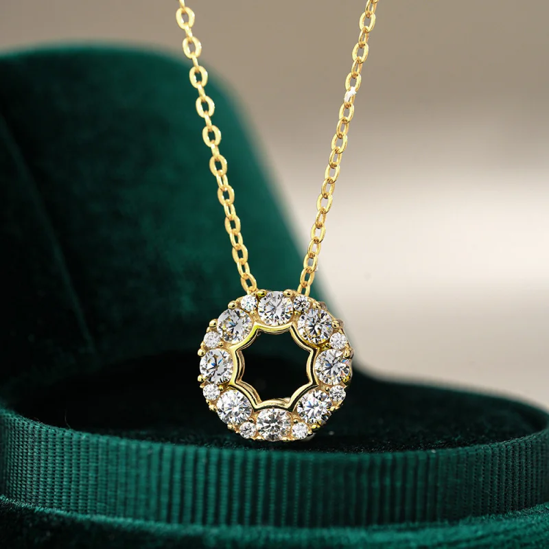

Round Large Pendant Women's 14K Gold Plated 925 Sterling Silver Necklace-Border Exclusive Dropshipping