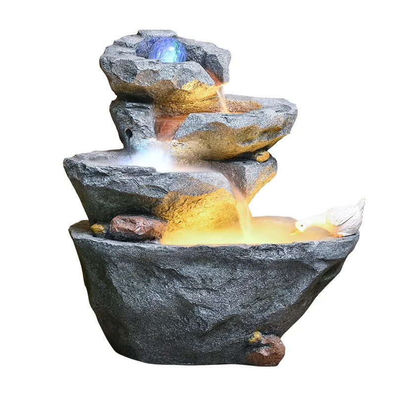 Large rockery pool fountain flowing water ornament courtyard garden circulation water feature, for: 8018