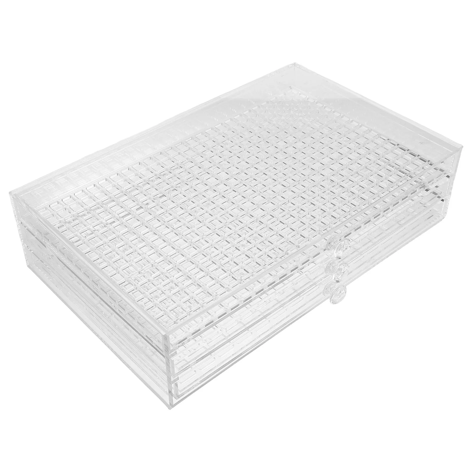 

3-Layer Transparent Desktop Storage Box Multi-Compartment Acrylic Organizer Drawer Type Nail Accessory Storage Box Bead Craft