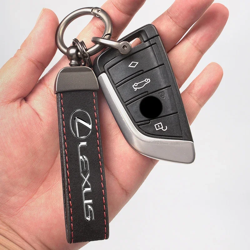 

Emblems With Car Logo Key Accessories Man Suede Keychain Keyring For Lexus F SPORT ES RX NX LS UX LM LX GX LC RZ IS CT GS RC HS