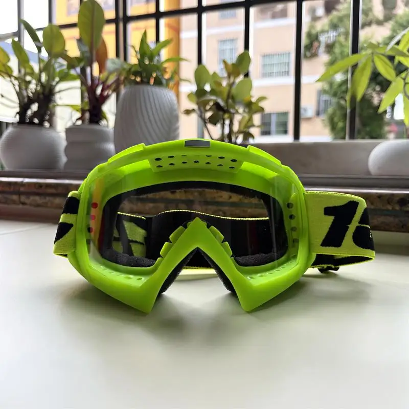 Snowmobile Motocross Goggles Debris‑Blocking PC Lens Comfort Foam Padding Helmet‑Compatible for All‑Terrain Riding