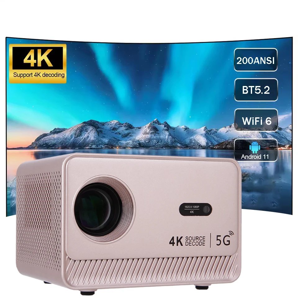 

M10 Plus Projector 2K 4K Full HD 1080P Projector Android 11 4G 5G Dual WiFi6 Home Theater Projector for Outdoor PK DLP Projector