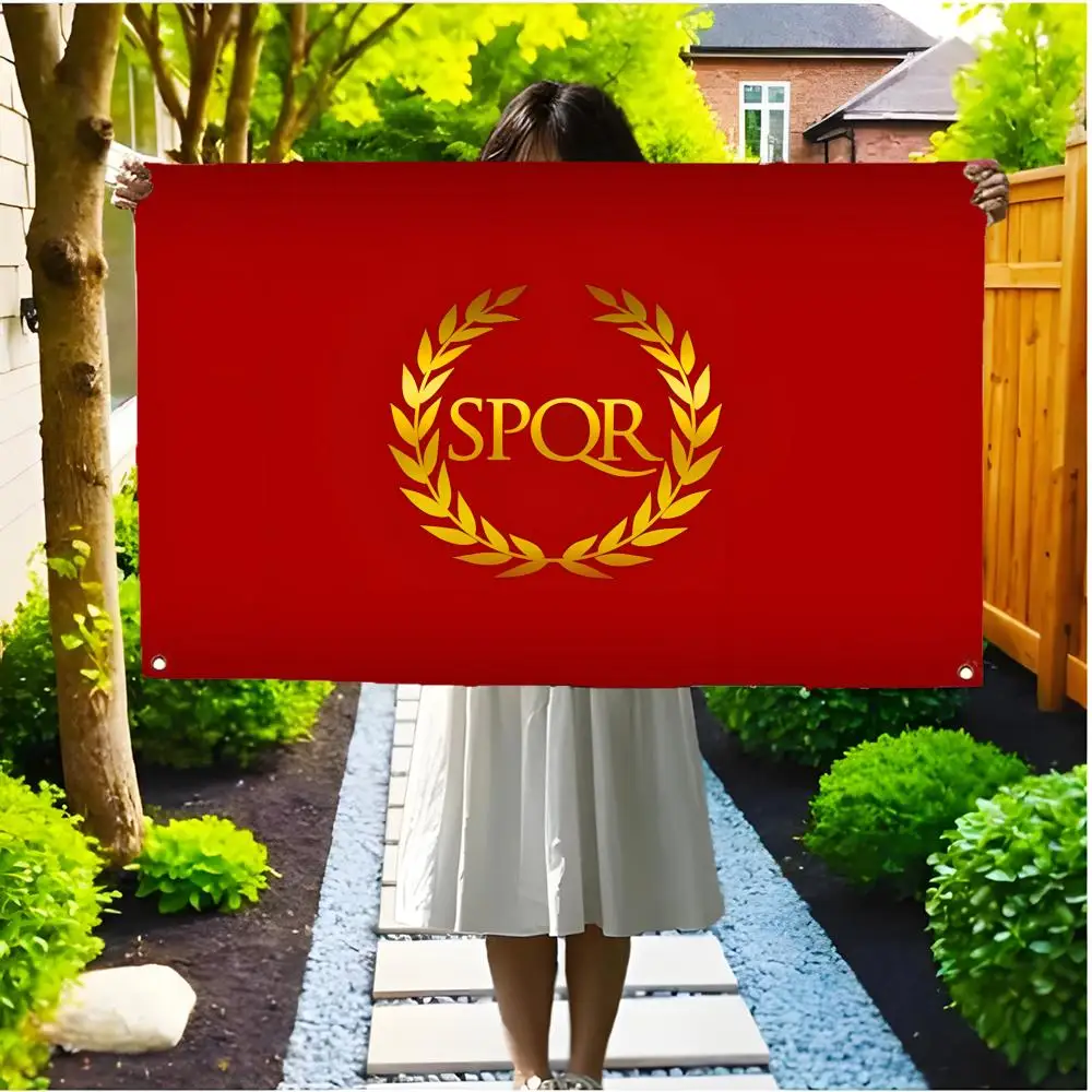 SPQR Banner  Roman Republic Flags Borderless four-ring ornament indoor outdoor decoration effortless to hang