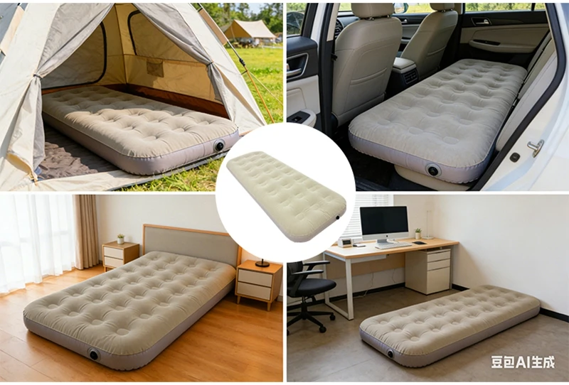 Aufblasbares Campingbett, Isomatte, 4 Größen, tragbare Blow-up-Matratze, Luftbett für Zuhause, Outdoor, Wandern, Reisen – Detail 5