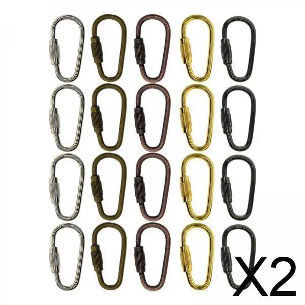 

Lightweight Mini Keychain Carabiner Clip Steel Locking D Ring Spring Snap Hook Clasp for Bottle Holder Outdoor Sports