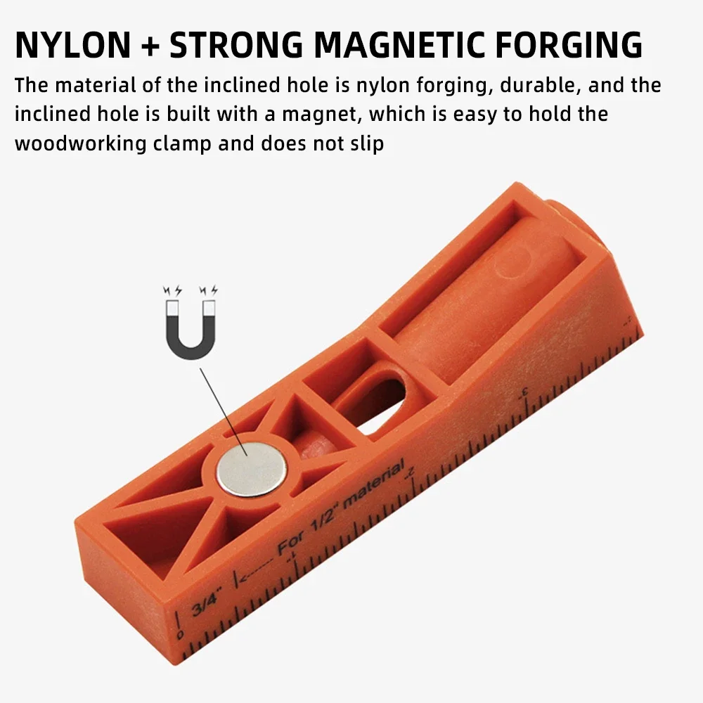 Carpintaria angular Hole Locator, Broca com Magnet Guide, Hole Fixture, Posicionamento Acessórios