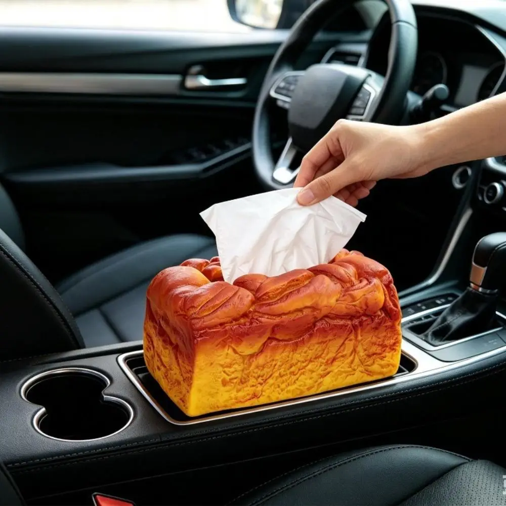 Simulation Bread Tissue Box Loaf Shaped Rectangular Structure Tissue Box Cover Novelty Style Soft Texture